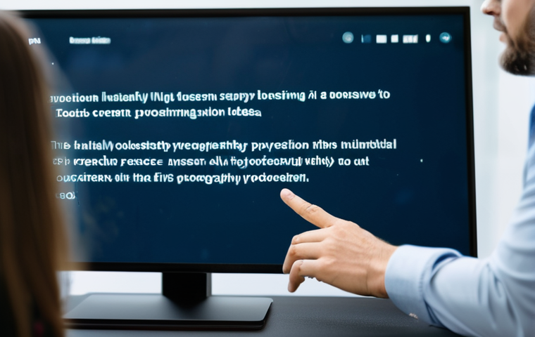 A professional digital content creator in modest business casual attire, thoughtfully observing a large, transparent screen displaying AI-generated text ideas and brainstorming tools. One hand gestures gently towards the screen, the other rests on a minimalist desk. The setting is a clean, modern co-working space with soft ambient lighting and blurred technological elements in the background, suggesting innovation. Professional photography, soft studio lighting, sharp focus, vibrant colors, fully clothed, appropriate attire, modest clothing, safe for work, appropriate content, professional, perfect anatomy, correct proportions, natural pose, well-formed hands, proper finger count, natural body proportions.