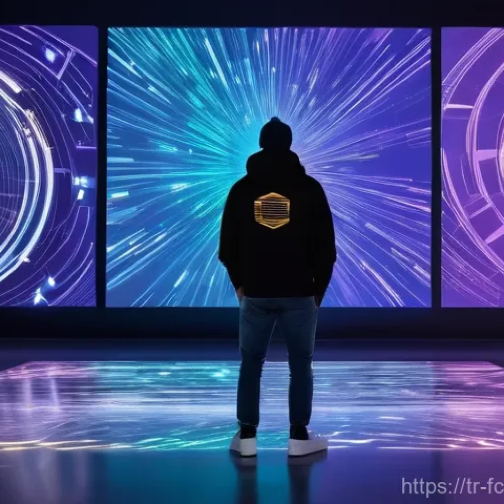 창의적 디지털 기술 활용 사례 - **AI-Enhanced Artistic Creation:**
"A bright, futuristic art studio where a young adult artist, ...