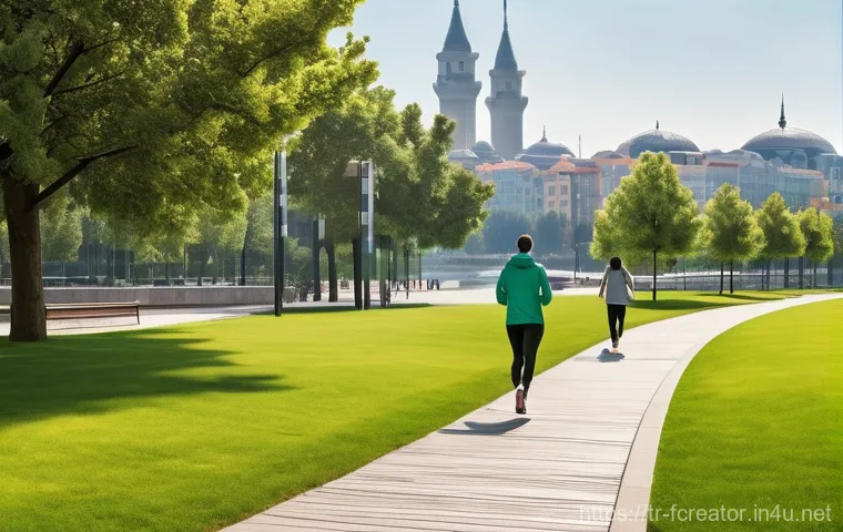 창의적 디지털 기술 활용 사례 - **Augmented Reality Cultural Exploration:**
    "A sunny outdoor scene at a historically rich locati...