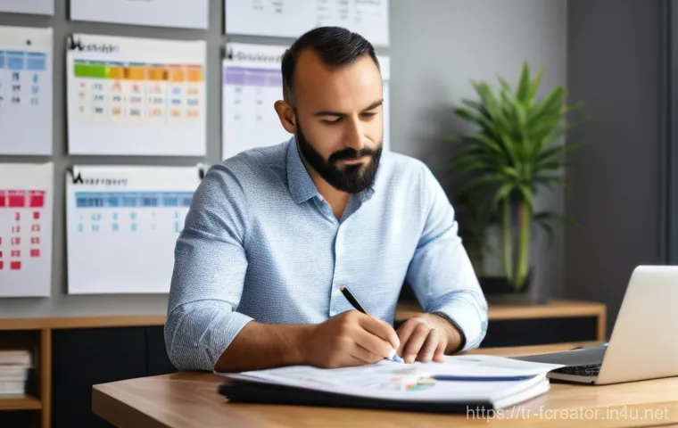 디지털 미디어에서 창의적 콘텐츠 발견하기 - A diverse group of young adults, all dressed in stylish, modern, and modest attire suitable for a cr...