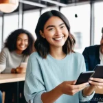 크리에이터의 브랜드 이미지 관리 - **Prompt:** A diverse group of content creators and their audience members, all adults and *fully cl...