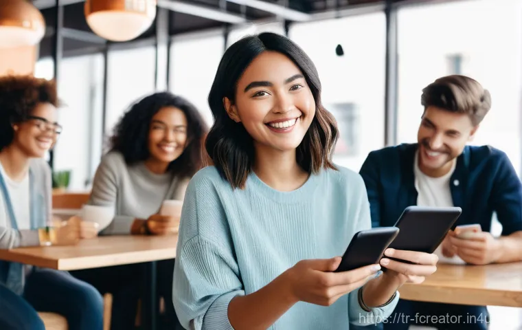 크리에이터의 브랜드 이미지 관리 - **Prompt:** A diverse group of content creators and their audience members, all adults and *fully cl...