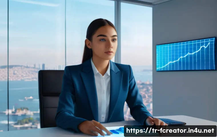 미래형 커뮤니케이션 도구 - **Prompt:** A young woman in her early 20s is attending a holographic business meeting. She is weari...